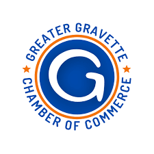 The logo for the greater gravette chamber of commerce