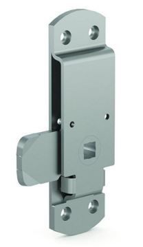 Eine Nahaufnahme eines Metallriegels auf weissem Hintergrund.