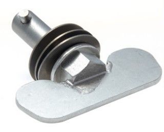 Eine Nahaufnahme eines Metallobjekts auf weissem Hintergrund.