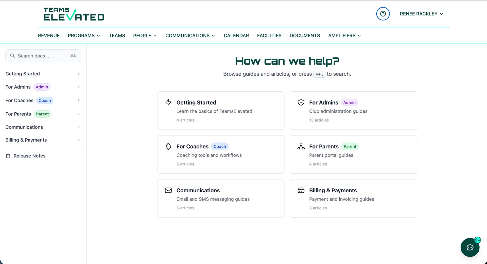 help center main page