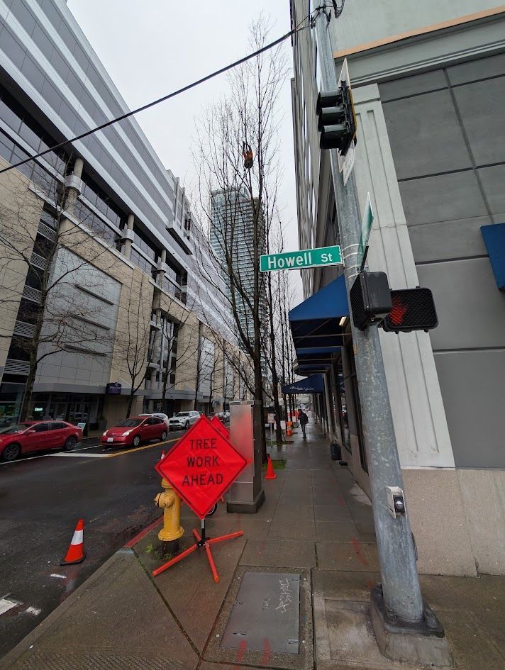 Street scene with red 