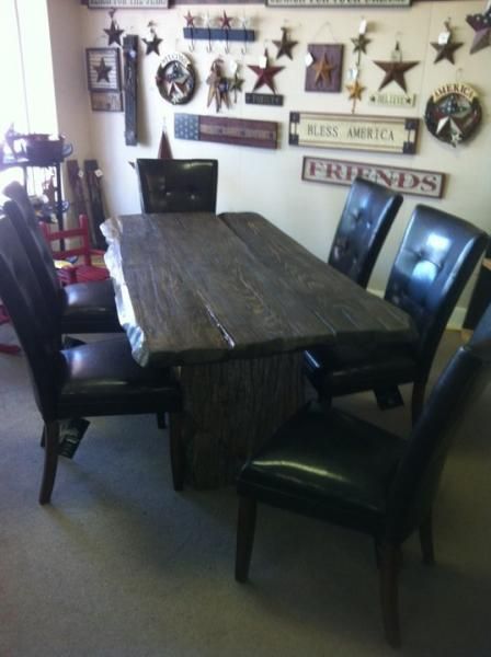 dining table with leather chairs