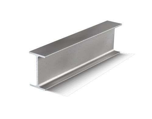 A stainless steel beam is shown on a white background.