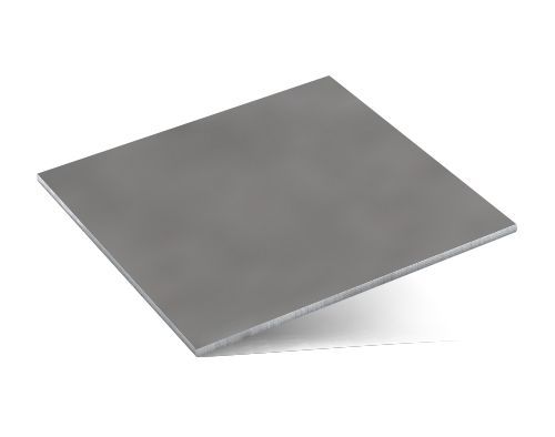 A gray square tile is sitting on a white surface.
