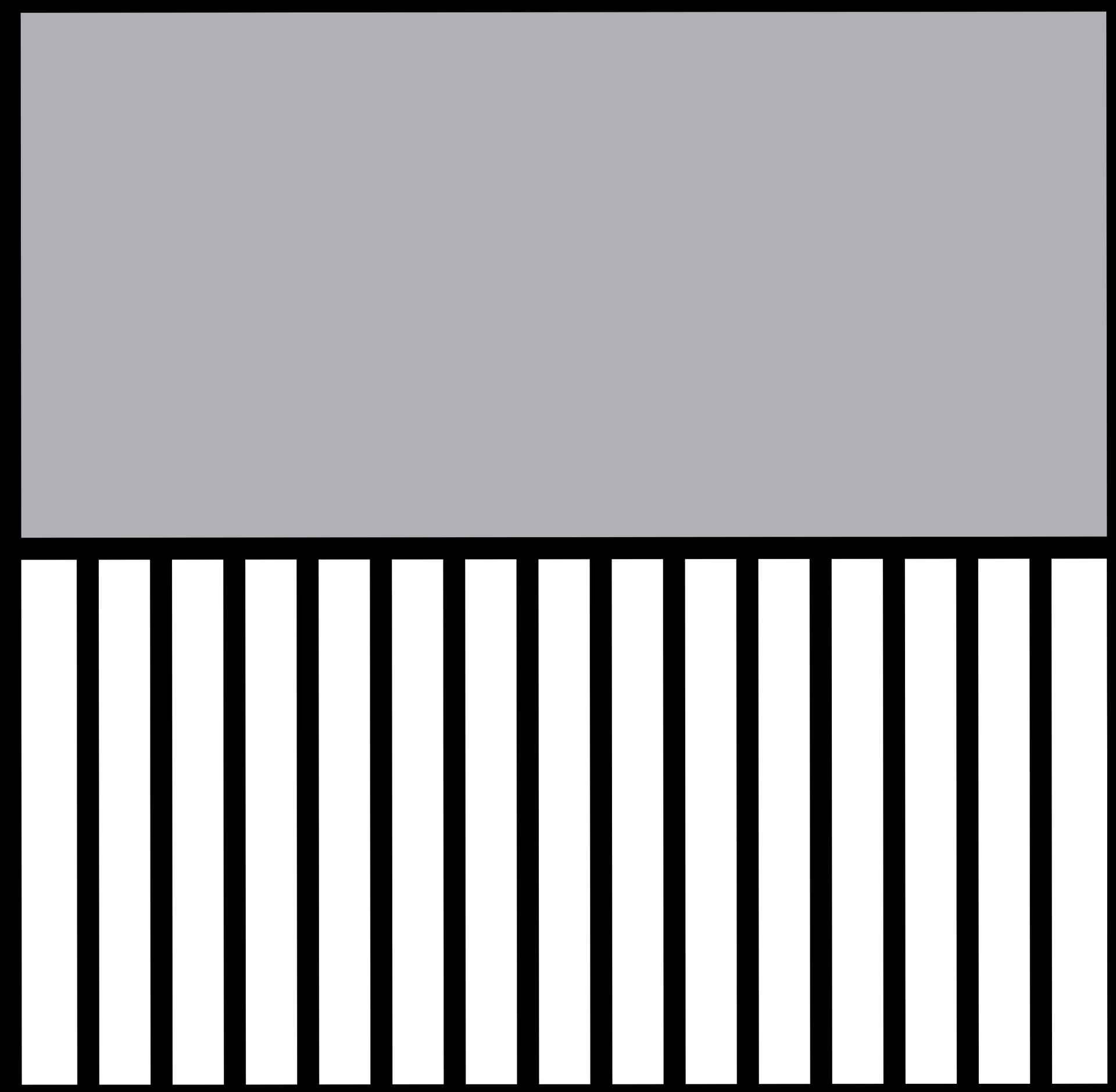 Panneau gris au-dessus de rayures verticales noires et blanches en dessous
