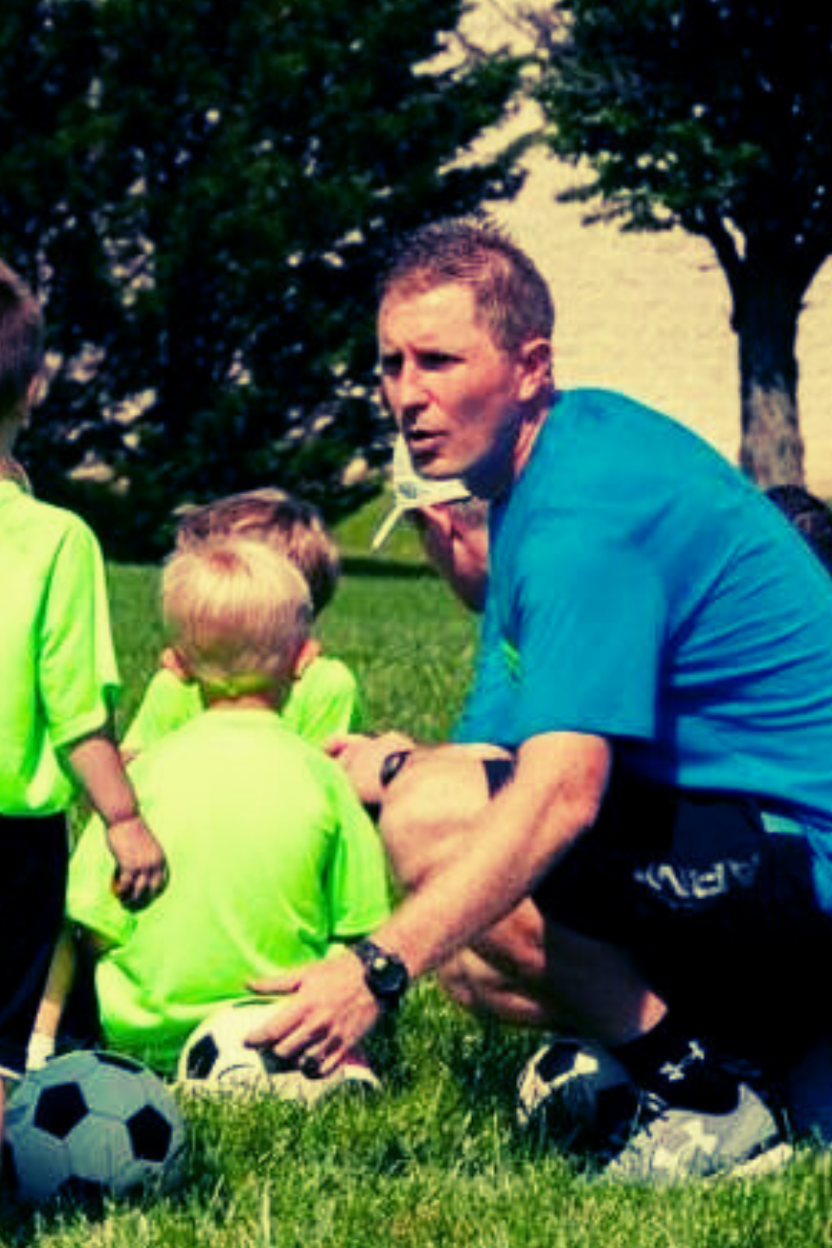 Coach Mike Lookingland with soccer kids' program