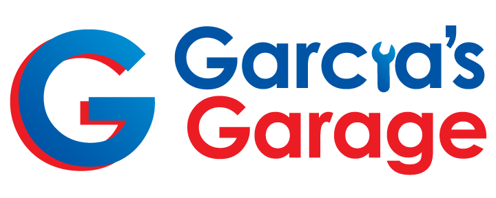 Garcias garage logo with big blue g