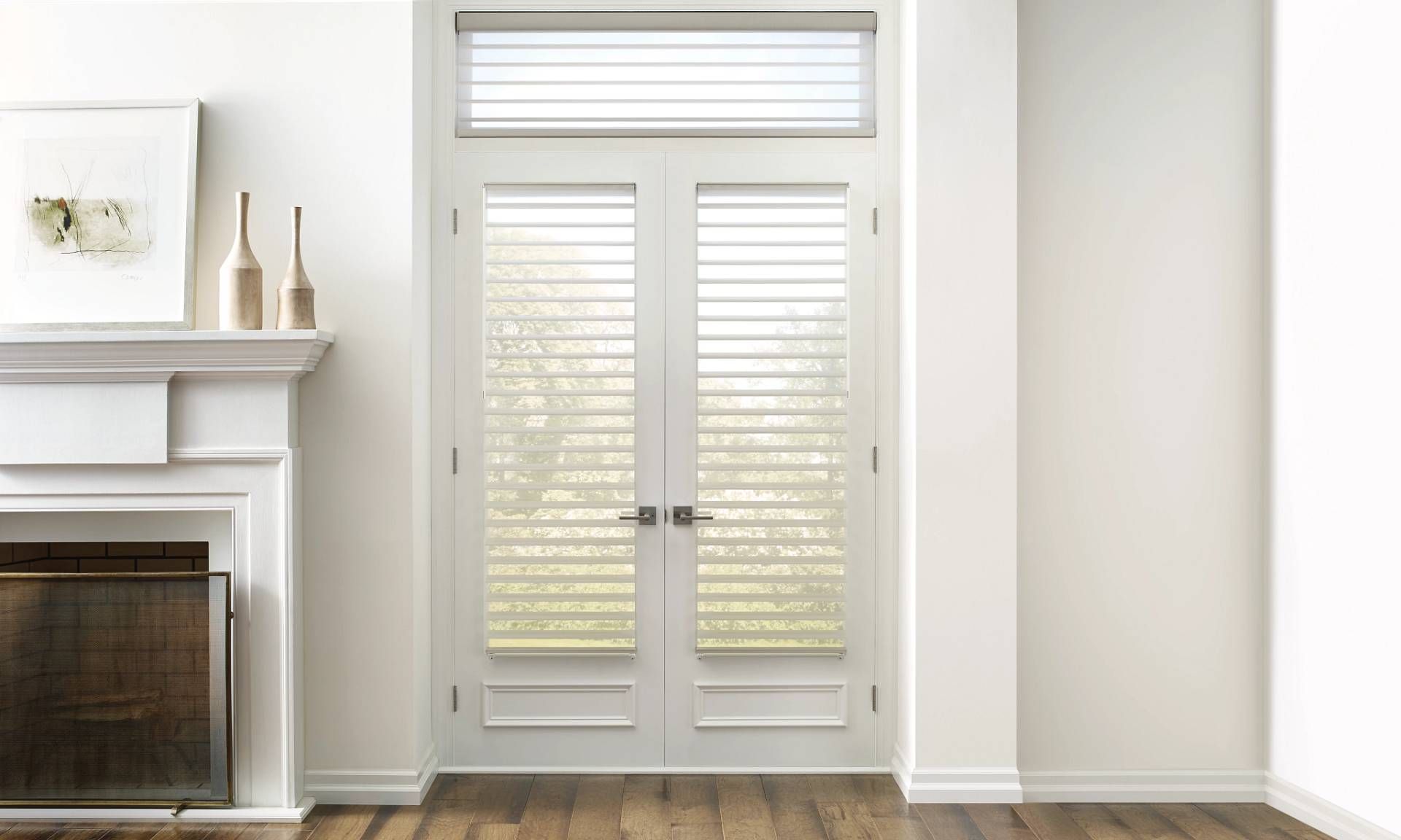 Hunter Douglas Silhouette® Sheer Shades on French doors near Richardson, Texas (TX) (