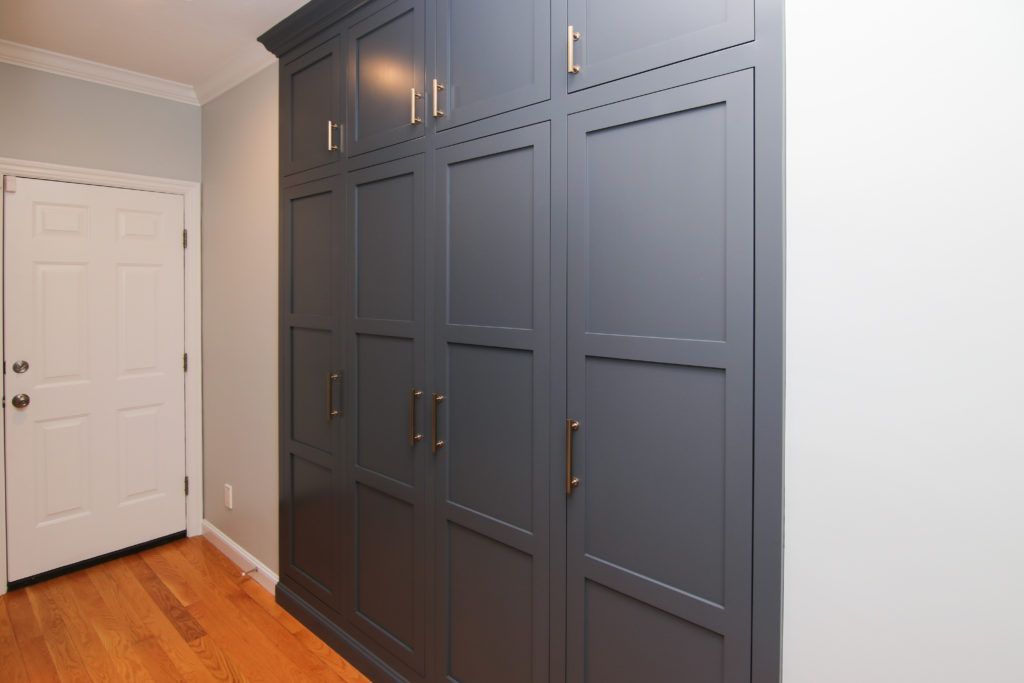 custom cabinetry lockers sprayed with our cabinet painting technique