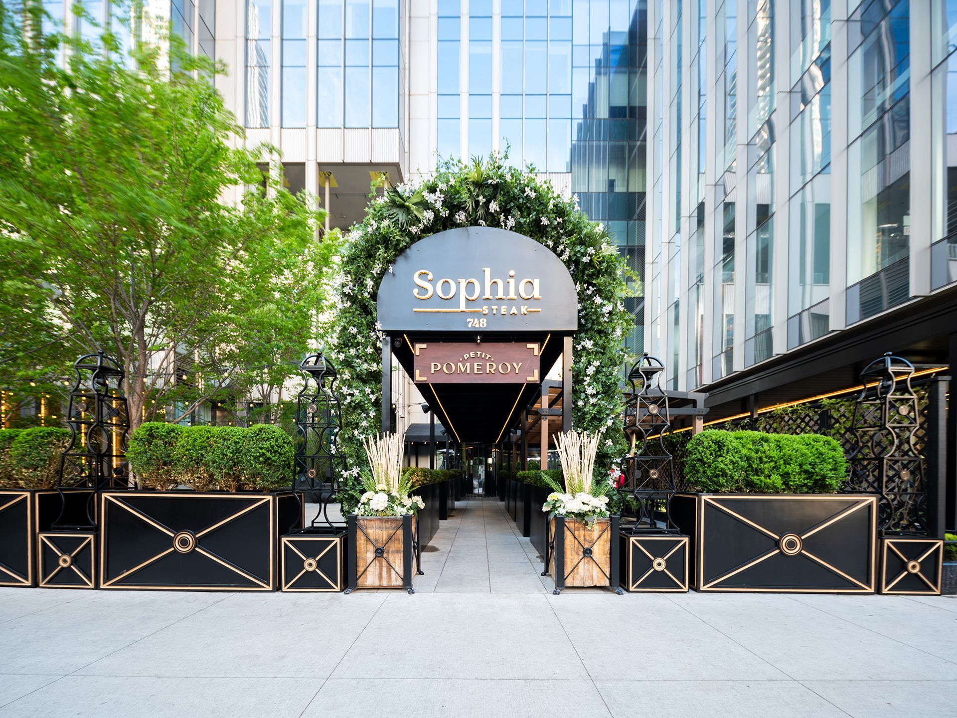 The entrance to a restaurant called sophia street