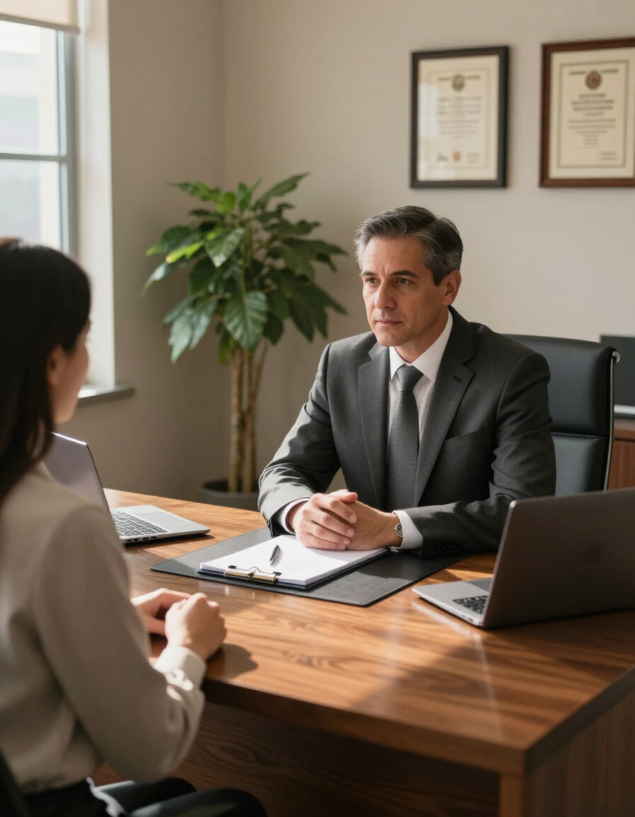 Family law consultation scene