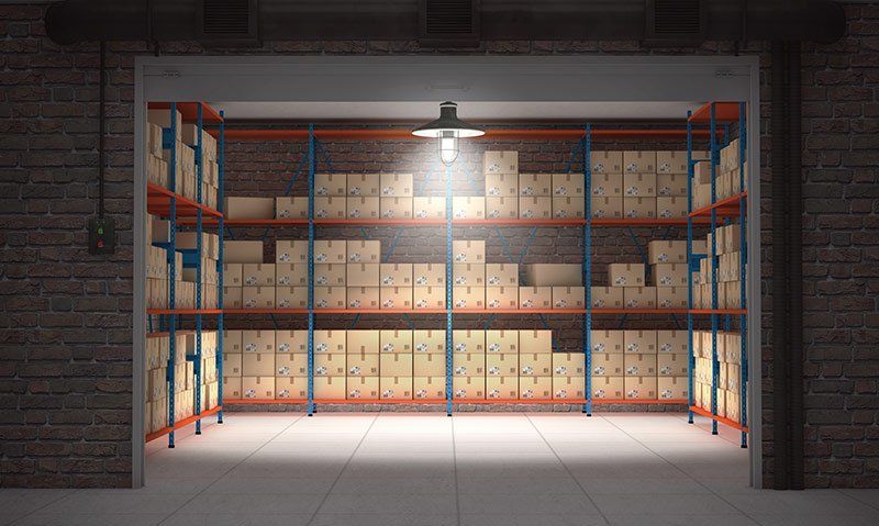 storage unit with light on