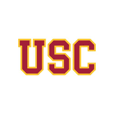 The usc logo is red and yellow on a white background
