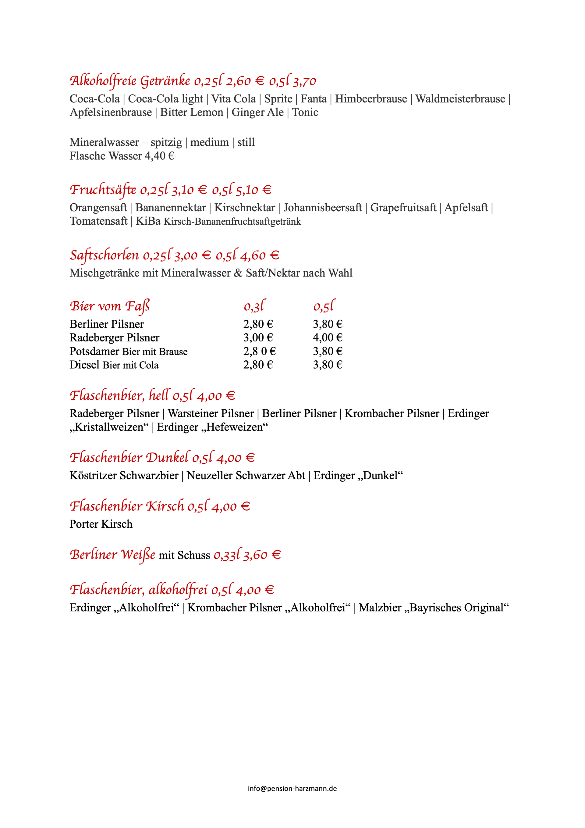 Ein weißes Blatt Papier mit rotem Text darauf.