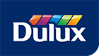 The dulux logo is on a blue background with colorful squares.