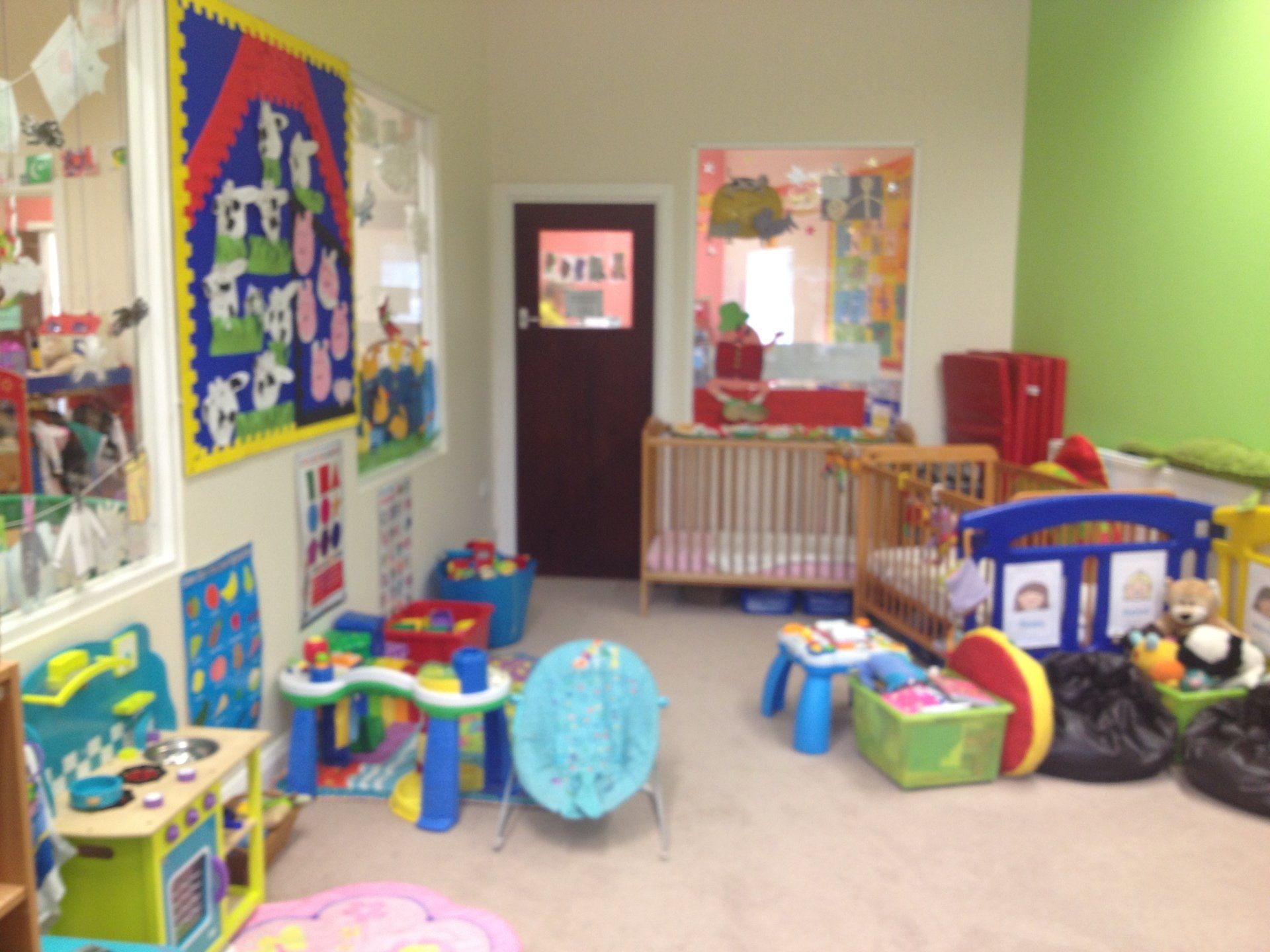 Decorated classroom and play area for children