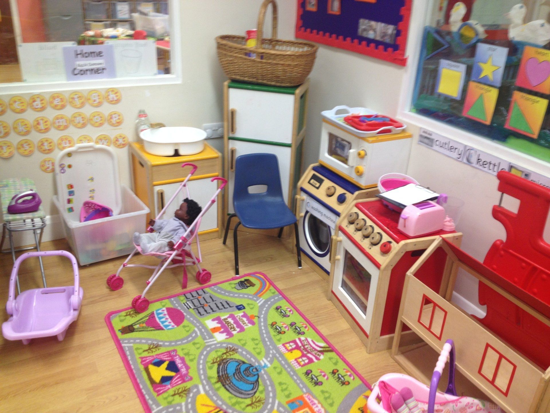 Decorated classroom and play area for children