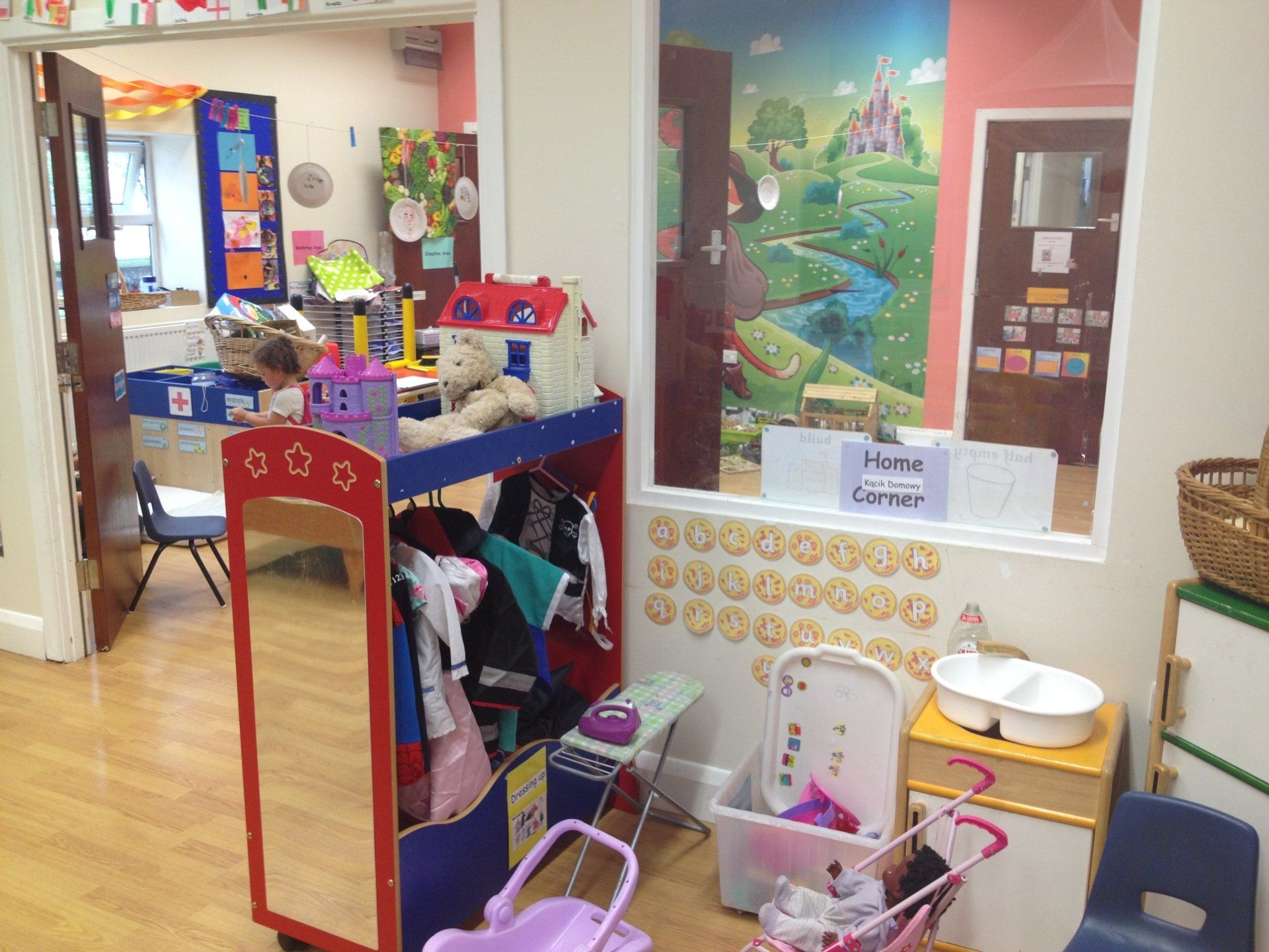 Decorated classroom and play area for children