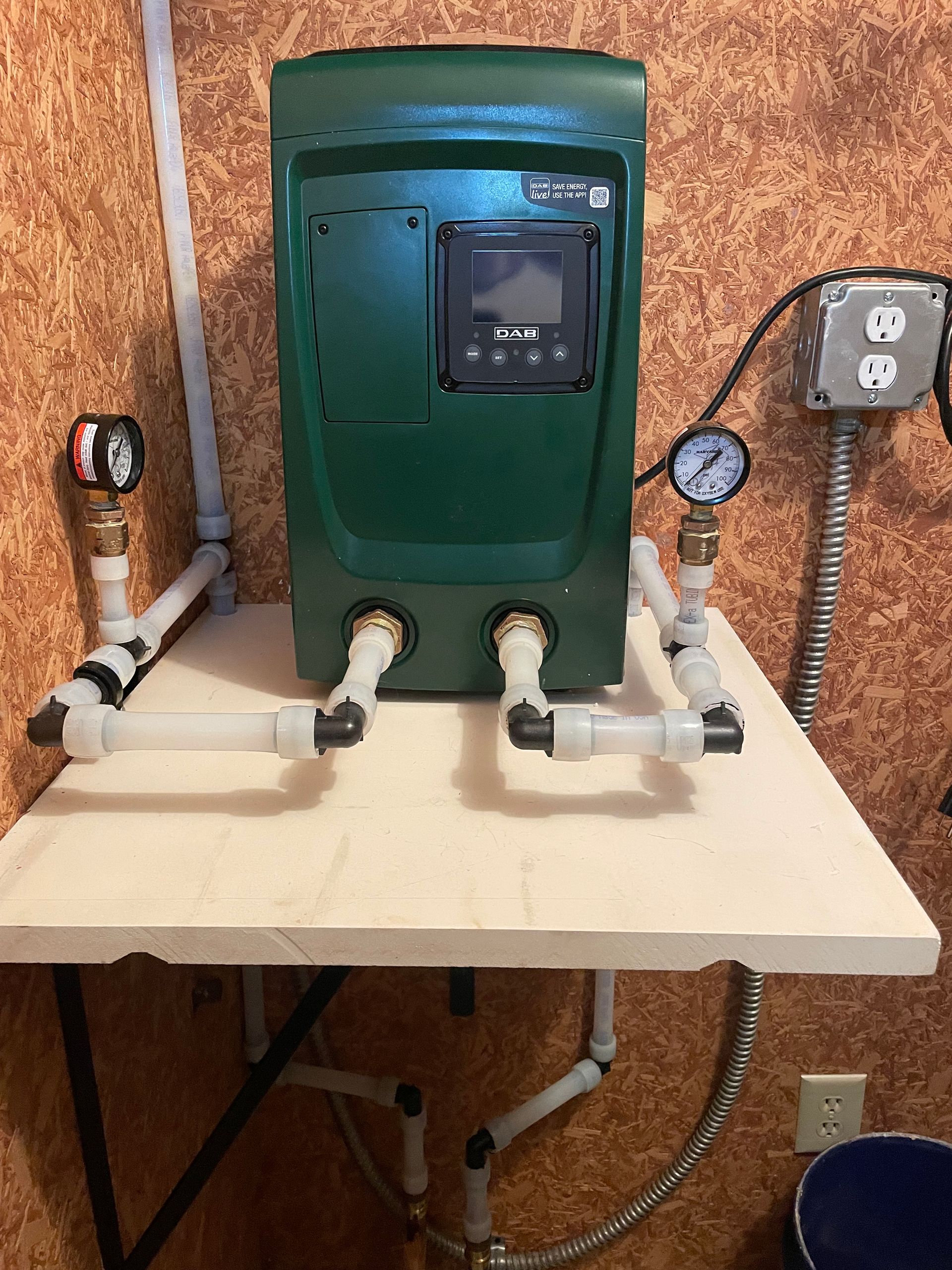 A very clean install of a pressure pump to increase the water pressure of city water.