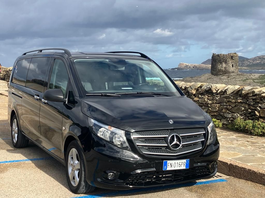 una minivan nera parcheggiata in un parcheggio