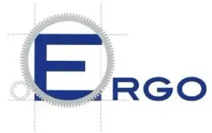 Un logo per ergo con un ingranaggio al centro