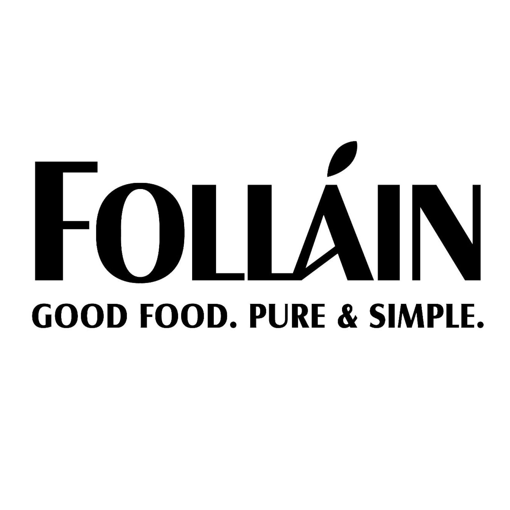 A black and white logo for a food company that says `` good food , pure & simple ''.
