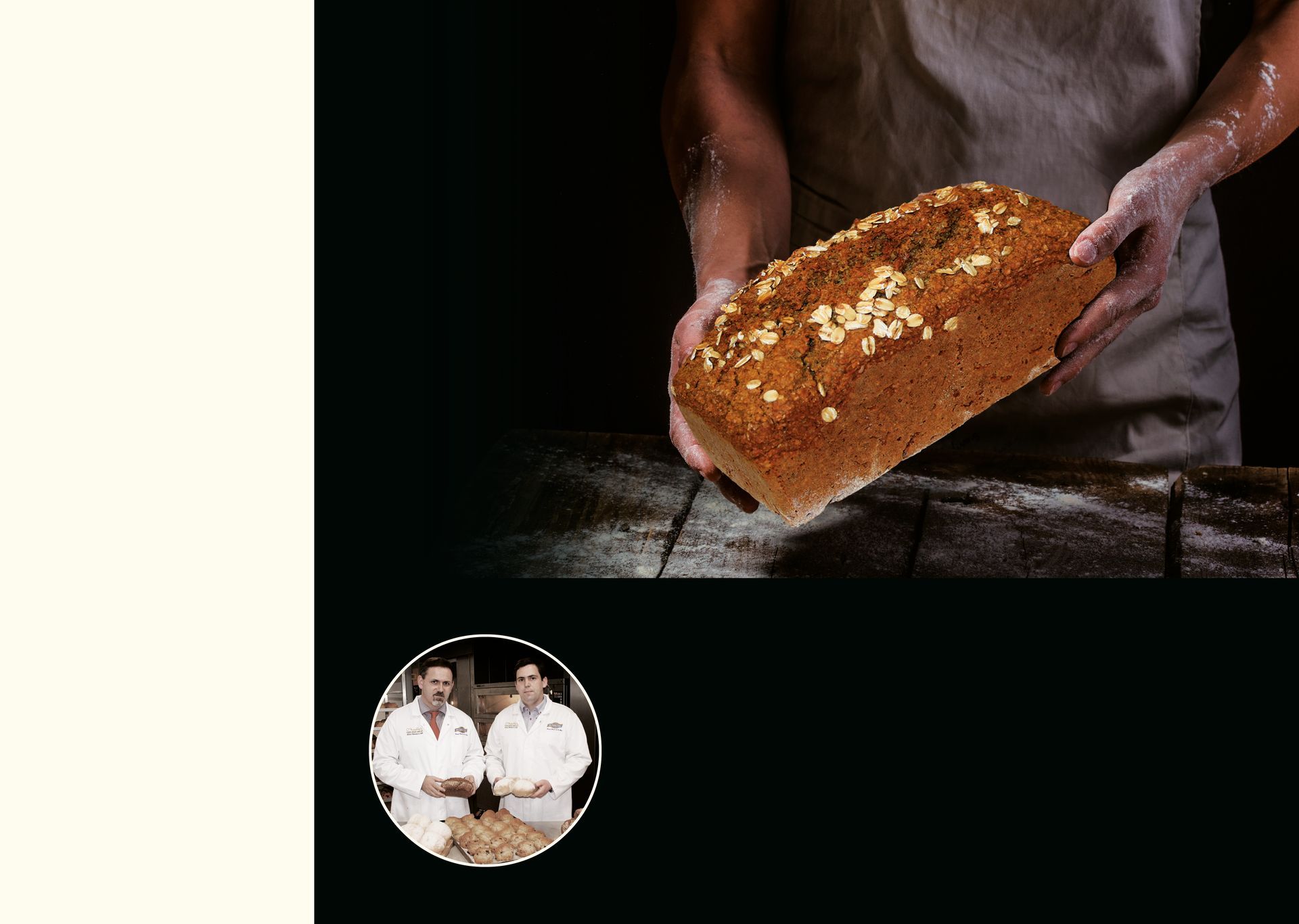 A person is holding a loaf of bread in their hands.