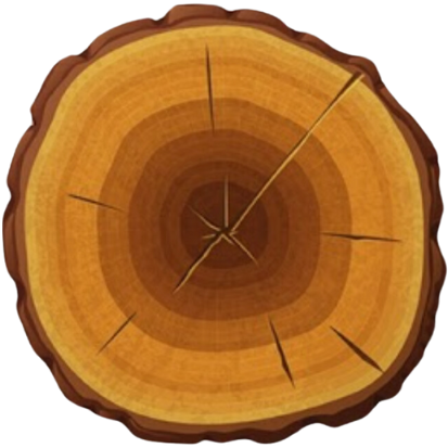 A slice of wood with a star in the middle