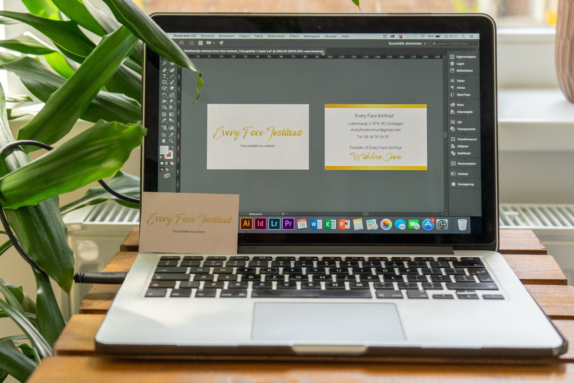 Visitekaartje goudfolie