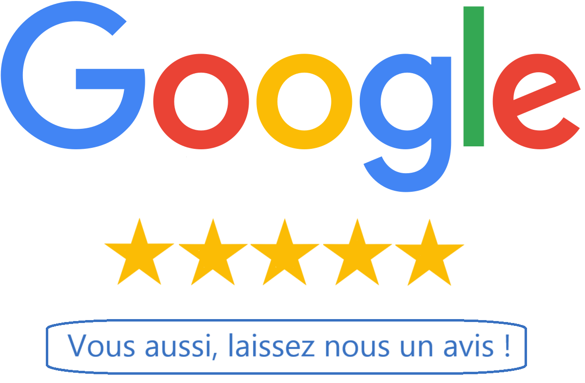 Un logo Google avec cinq étoiles dessus