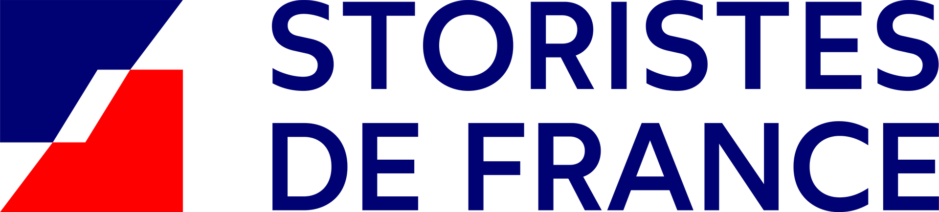 Un logo pour les storistes de france avec un drapeau rouge blanc et bleu