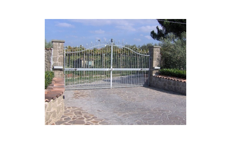 vialetto con cancello in alluminio automatico