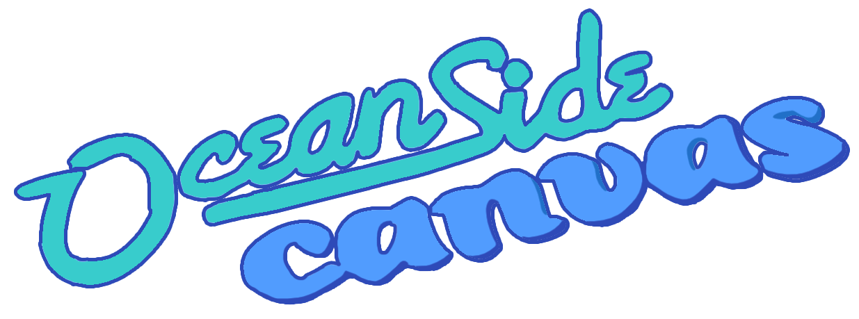 The oceanside canvas logo is blue and green on a white background.