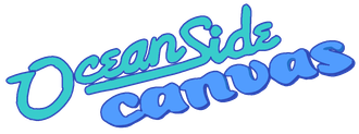 The oceanside canvas logo is blue and green on a white background.