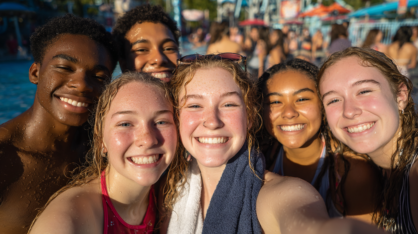 Students enjoying a water park field trip