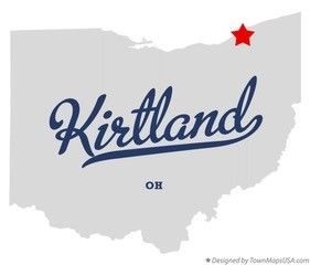 a map of kirkland ohio with a red star in the middle .