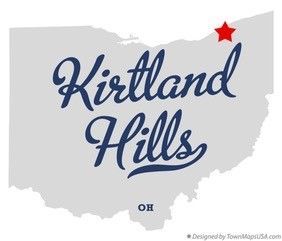 a map of the state of ohio with the words kirkland hills written on it .