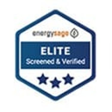 EnergySage Elite screened & verified badge in blue and white with three stars