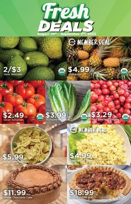Fresh Deals Flyer Featuring Fruit, Vegetables, and Desserts
