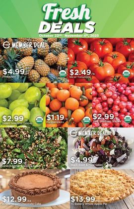 Fresh Deals Flyer Featuring Fruit, Vegetables, and Desserts