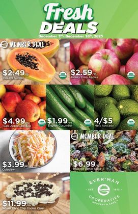 Fresh Deals Flyer Featuring Fruit, Vegetables, and Desserts