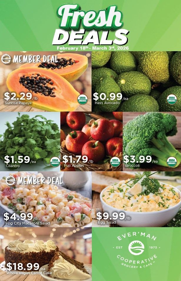 Fresh Deals Flyer Featuring Fruit, Vegetables, and Desserts