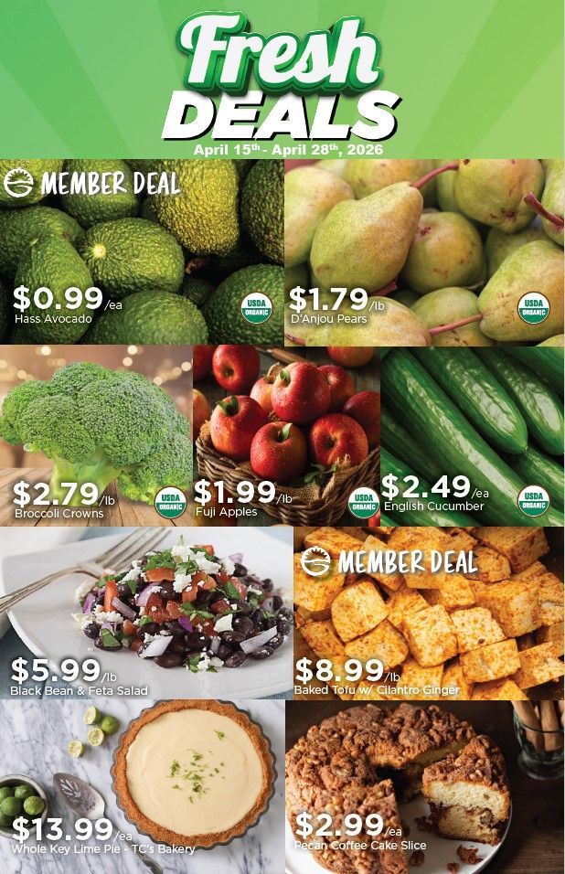 Fresh Deals Flyer Featuring Fruit, Vegetables, and Desserts