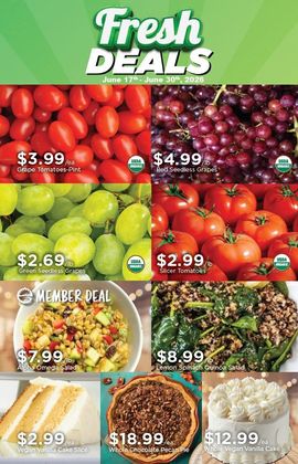 Fresh Deals Flyer Featuring Fruit, Vegetables, and Desserts