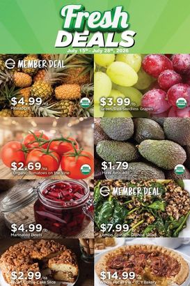 Fresh Deals Flyer Featuring Fruit, Vegetables, and Desserts