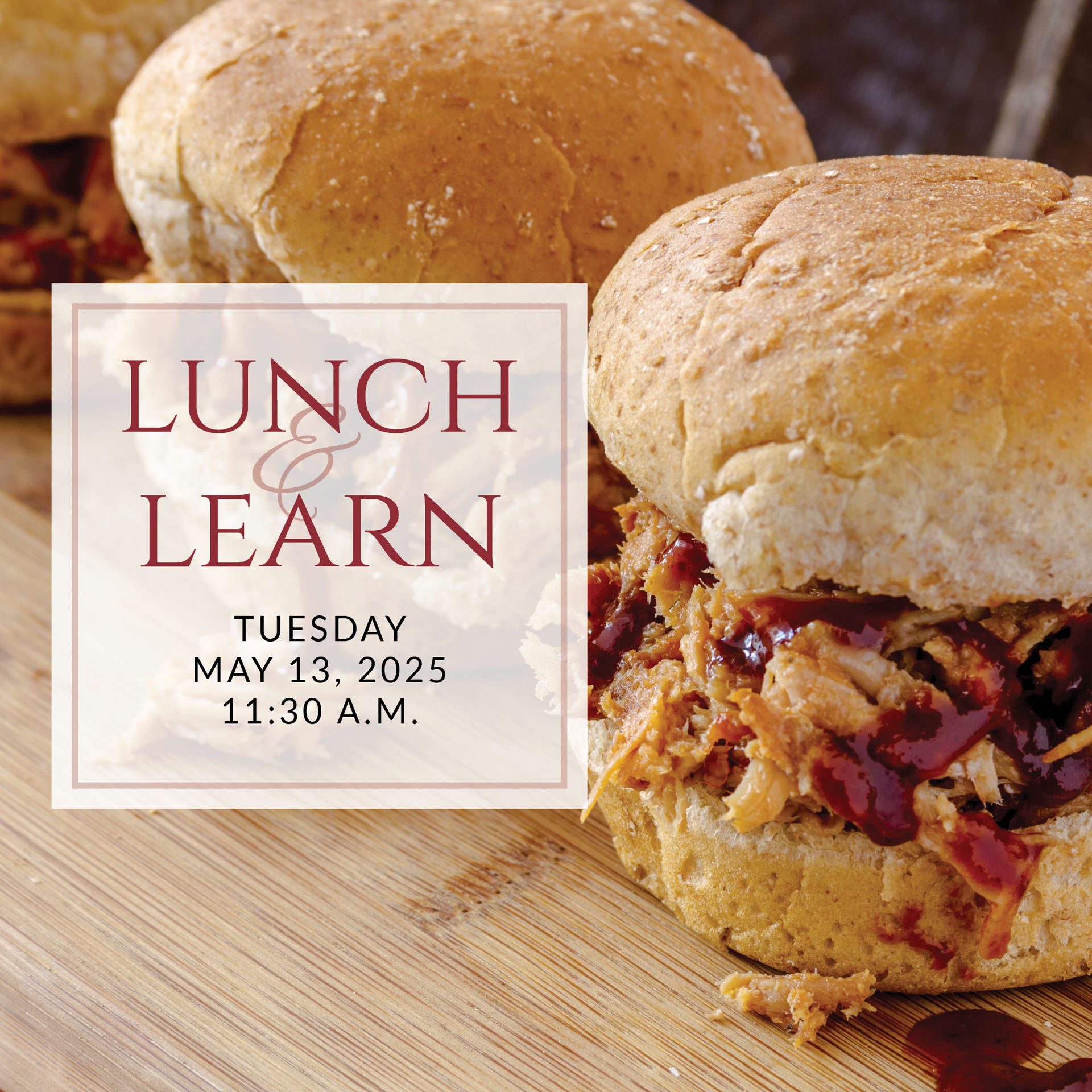 an advertisement for lunch and learn on friday may 12th