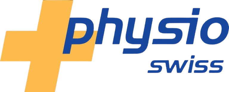 Un logo bleu et jaune pour physio swiss