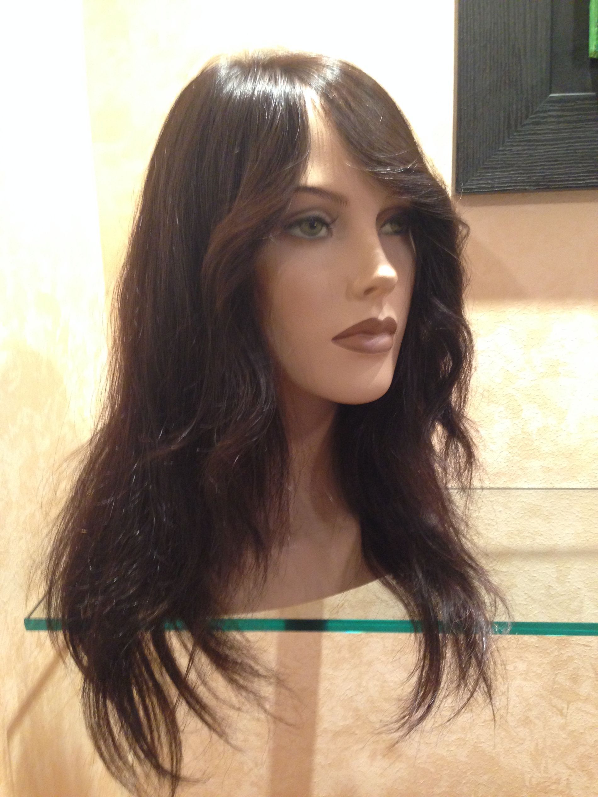 realizzazione parrucca capelli propri lunghi castani