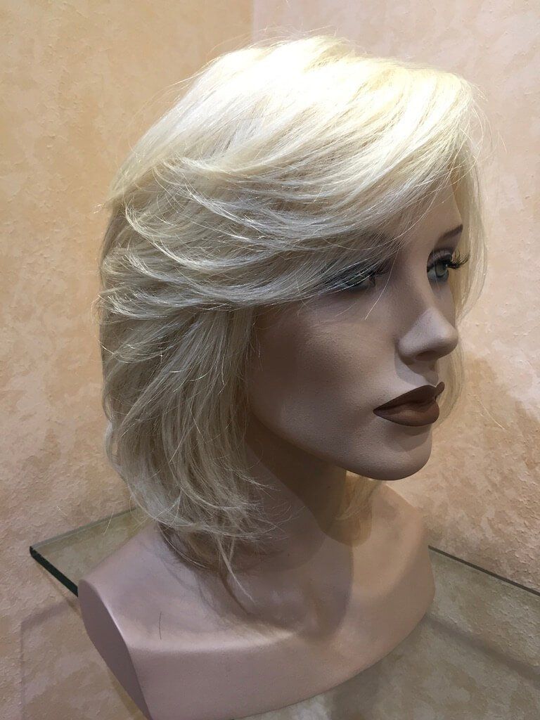 parrucca capelli veri corti biondi