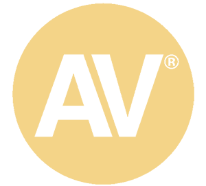 A yellow circle with the word av on it